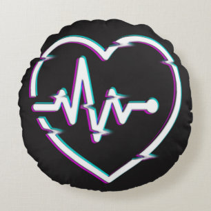 Heart Check Round Pillow