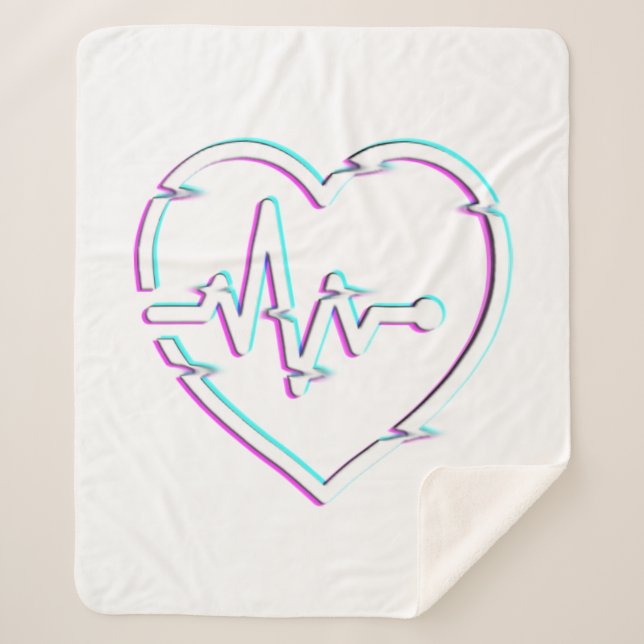 Heart Check Sherpa Blanket (Front)