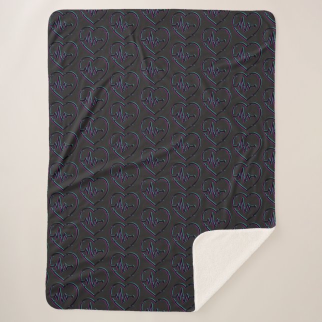 Heart Check Sherpa Blanket (Front)
