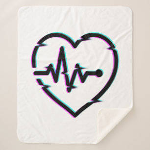 Heart Check Sherpa Blanket