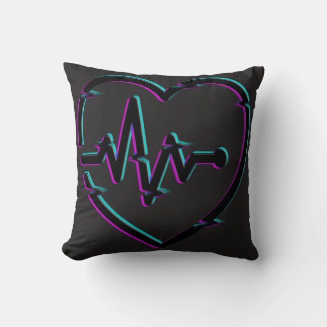 Heart Check Throw Pillow (Front)