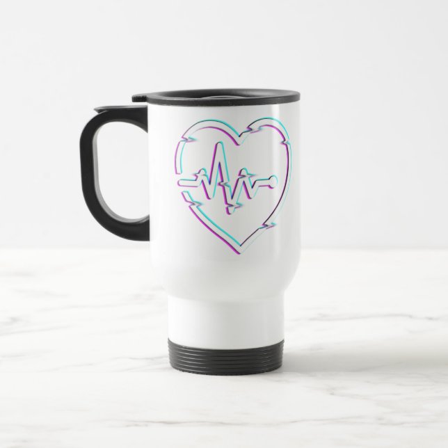 Heart Check Travel/Commuter Mug (Left)