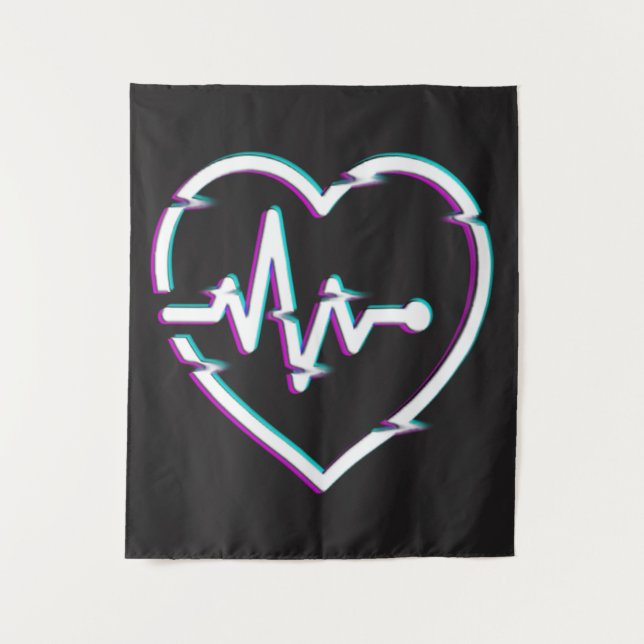 Heart Check Wall Tapestry (Front)