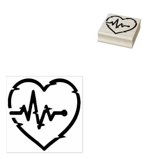Heart Check Wood Art Stamp (Stamped)