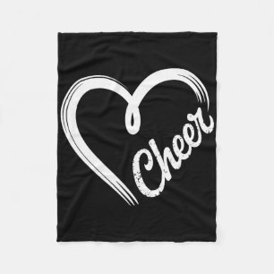 Heart Cheer Cheerleading Cheerleader  Fleece Blanket