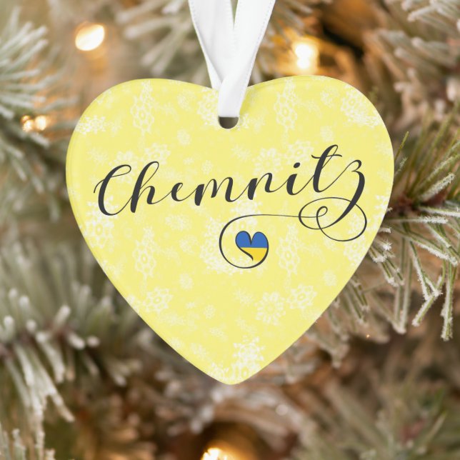 Heart Chemnitz, I Love Chemnitz, Germany Ceramic O Ornament (Tree)