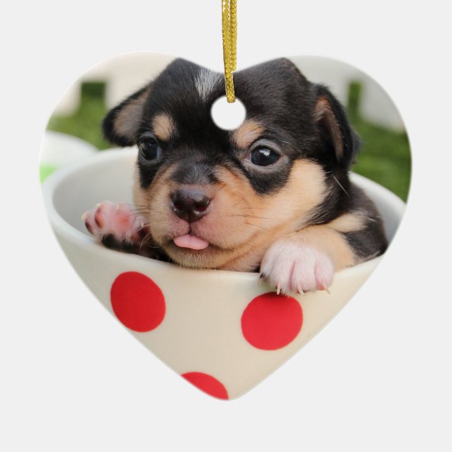 Heart Chihuahua Christmas Ornament Add Photo (Front)