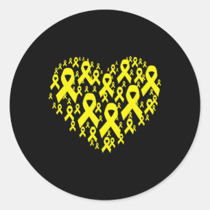 Heart Childhood Cancer Awareness Classic Round Sticker