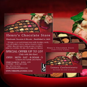Heart Chocolate Box, Confectionery Supplies Business Card