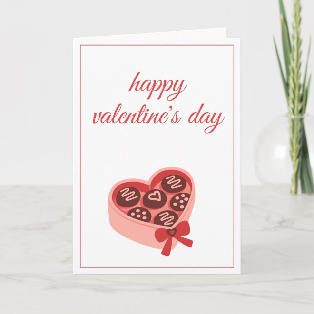 Heart Chocolate Box Sweet Valentine’s Day Holiday Card (Front)