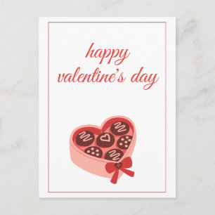 Heart Chocolate Box Sweet Valentine’s Day Postcard