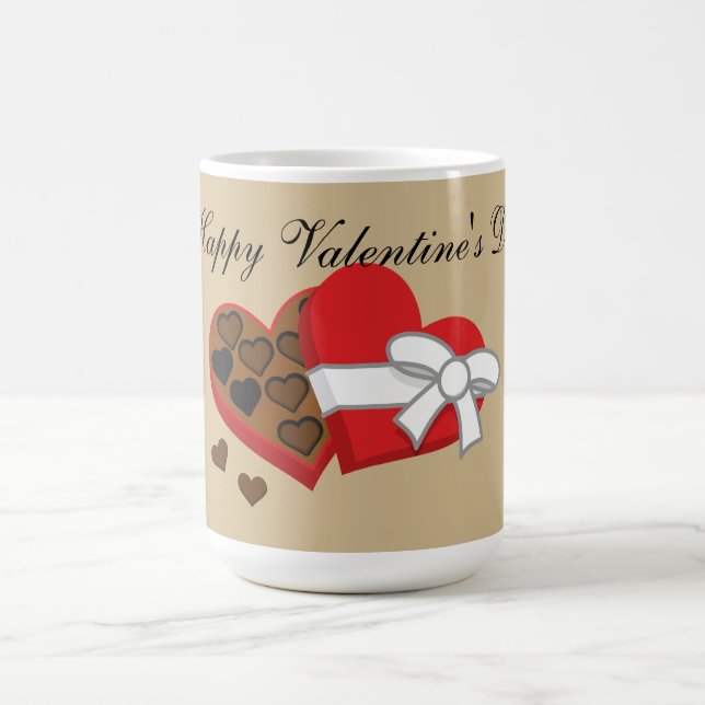 Heart Chocolate Gift Box - Valentine's | Add Text Coffee Mug (Center)