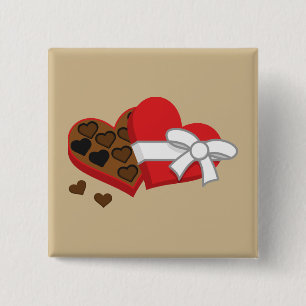 Heart Chocolate Gift Box - Valentine's Day 15 Cm Square Badge