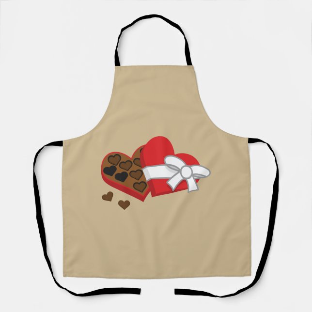 Heart Chocolate Gift Box - Valentine's Day Apron (Front)