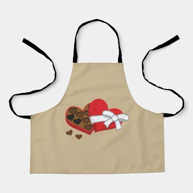 Heart Chocolate Gift Box - Valentine's Day Apron (Front)