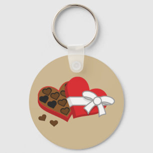Heart Chocolate Gift Box - Valentine's Day Key Ring