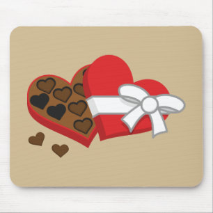 Heart Chocolate Gift Box - Valentine's Day Mouse Mat