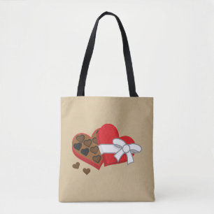 Heart Chocolate Gift Box - Valentine's Day Tote Bag