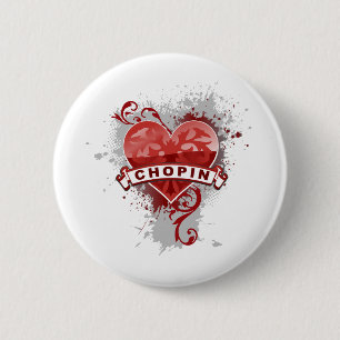 Heart Chopin 6 Cm Round Badge