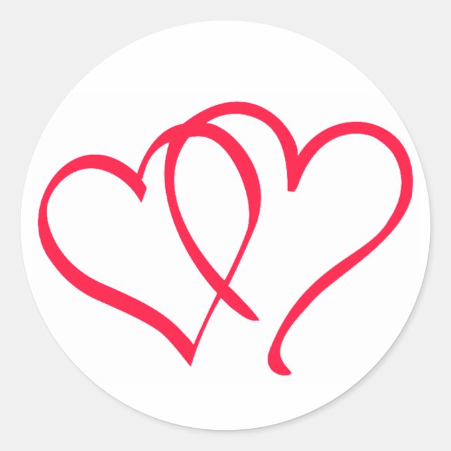 heart classic round sticker (Front)