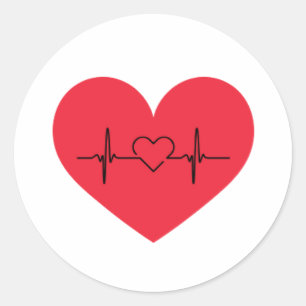 heart classic round sticker