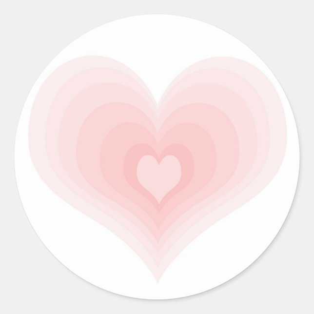 heart classic round sticker (Front)