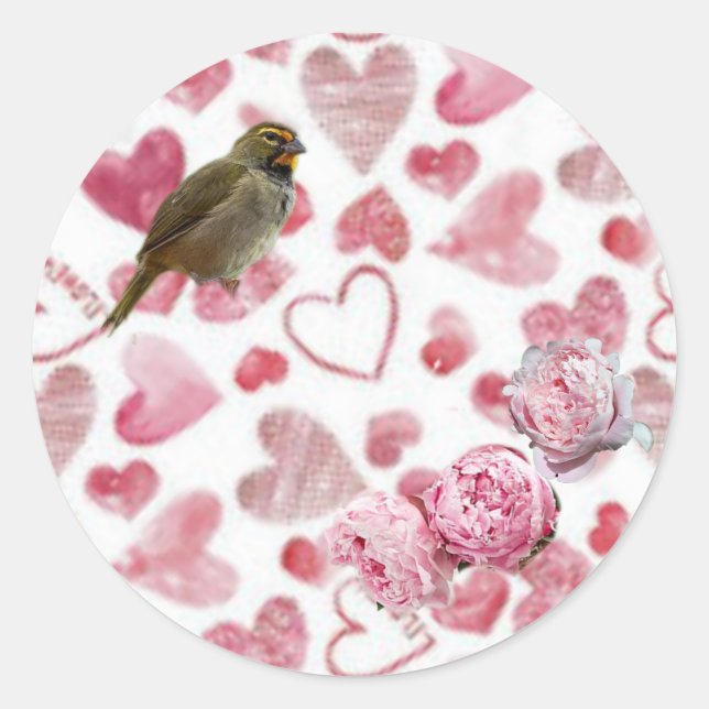 Heart Classic Round Stickers (Front)