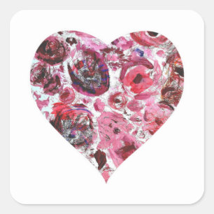 Heart Classic Square Stickers