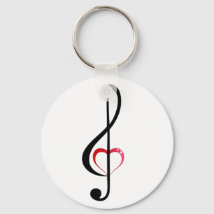Heart clef key ring