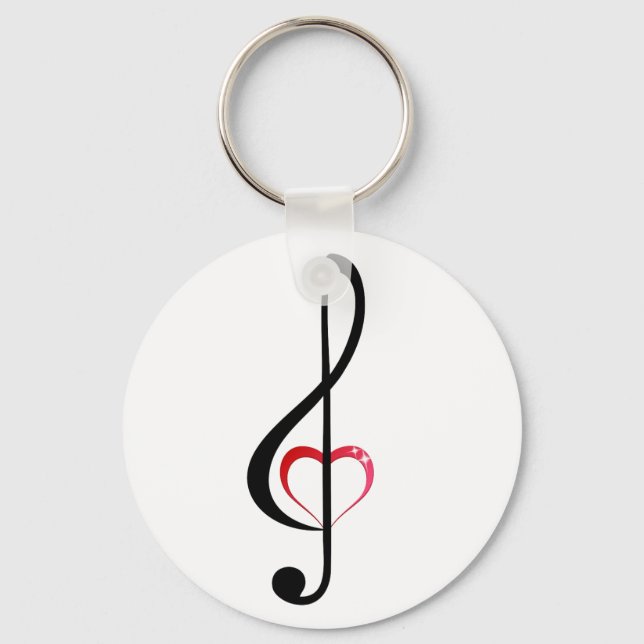 Heart clef key ring (Front)
