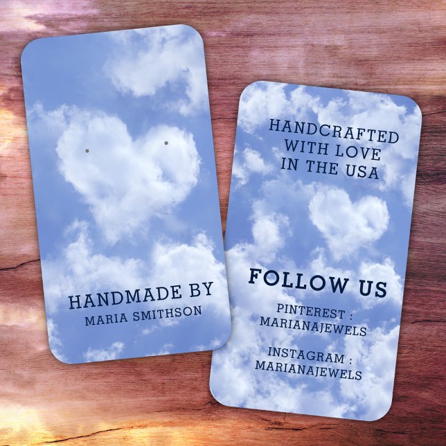 Heart Cloud Romantic Blue Sky Earring Display Card (Creator Uploaded)