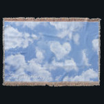 Heart Cloud Sky Cute Modern Lovely Light Blue Girl Throw Blanket<br><div class="desc">Personalise your home with a charming and adorable blanket. This delightful accent showcases a stunning blue sky photo with a heart-shaped cloud. Make your living room,  nursery or bedroom a haven of style and individuality with this cute and soft blanket.</div>