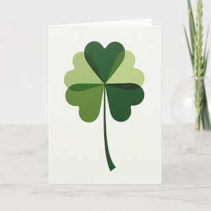 Heart Clover Green Luck Card