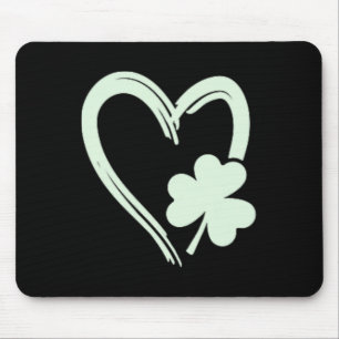 Heart Clover St. Patrick Shamrock Men Women St Pat Mouse Mat