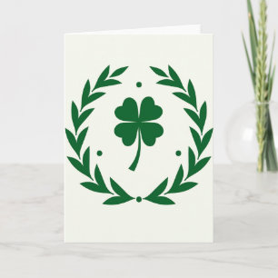 Heart Clover Wreath Luck Card