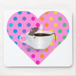 heart coffee mouse mat