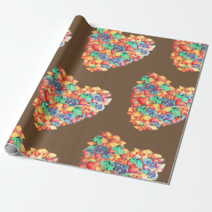 Heart Collage Art Wrapping Paper, Valentine Paper