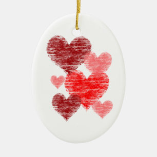 Heart Collage Ceramic Tree Decoration