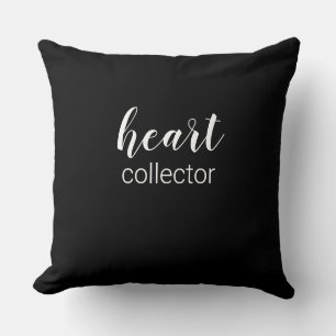 Heart Collector Black and White Hearts Pattern Cushion