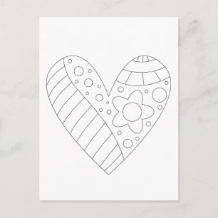 Heart Colouring Design Postcard