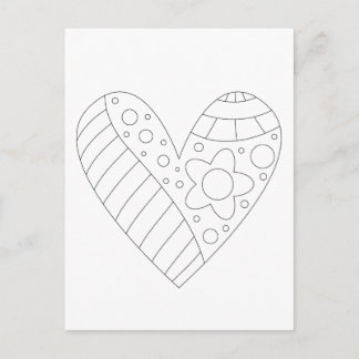 Heart Colouring Design Postcard