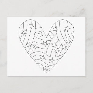 Heart Colouring Design Postcard