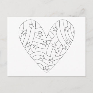 Heart Colouring Design Postcard