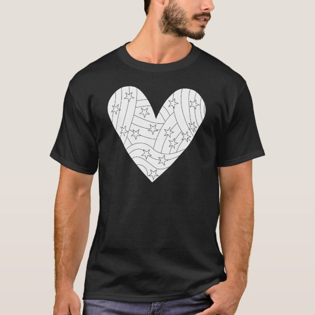 Heart Colouring Design T-Shirt (Front)