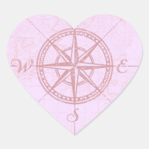 Heart Compass Heart Sticker