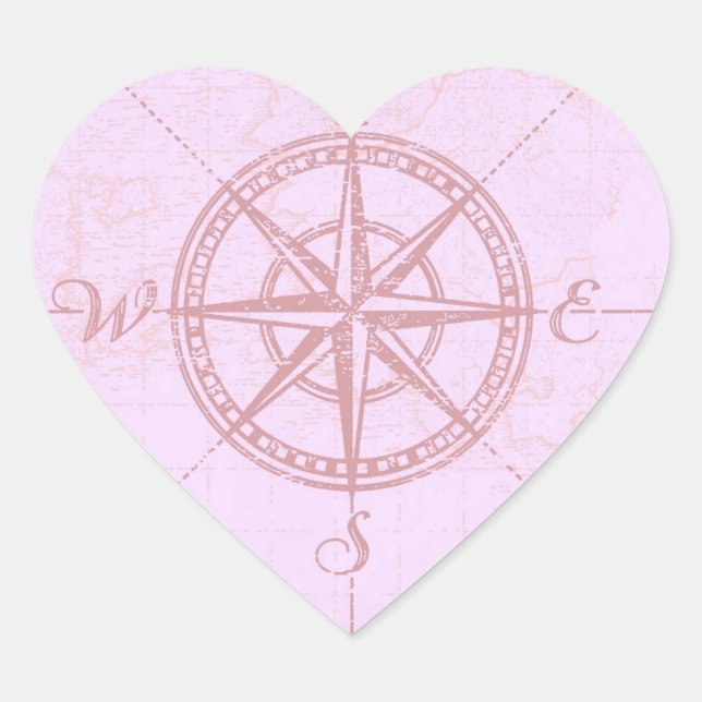 Heart Compass Sticker (Front)