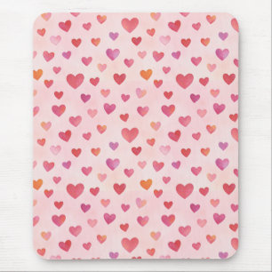 Heart Confetti Pattern Mouse Mat