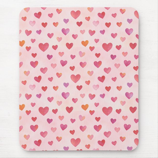 Heart Confetti Pattern Mouse Mat (Front)