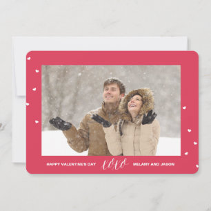 Heart Confetti Valentine's day Photo Card-Red Holiday Card