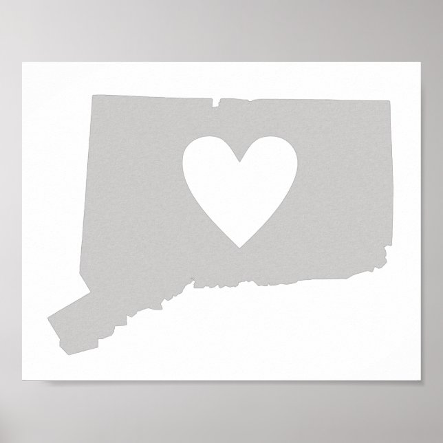 Heart Connecticut state silhouette Poster (Front)